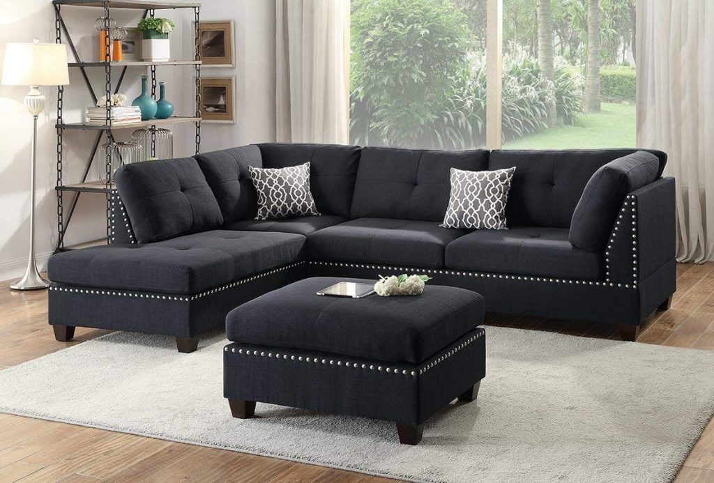 bobkona atlantic faux leather 2-piece sectional sofa