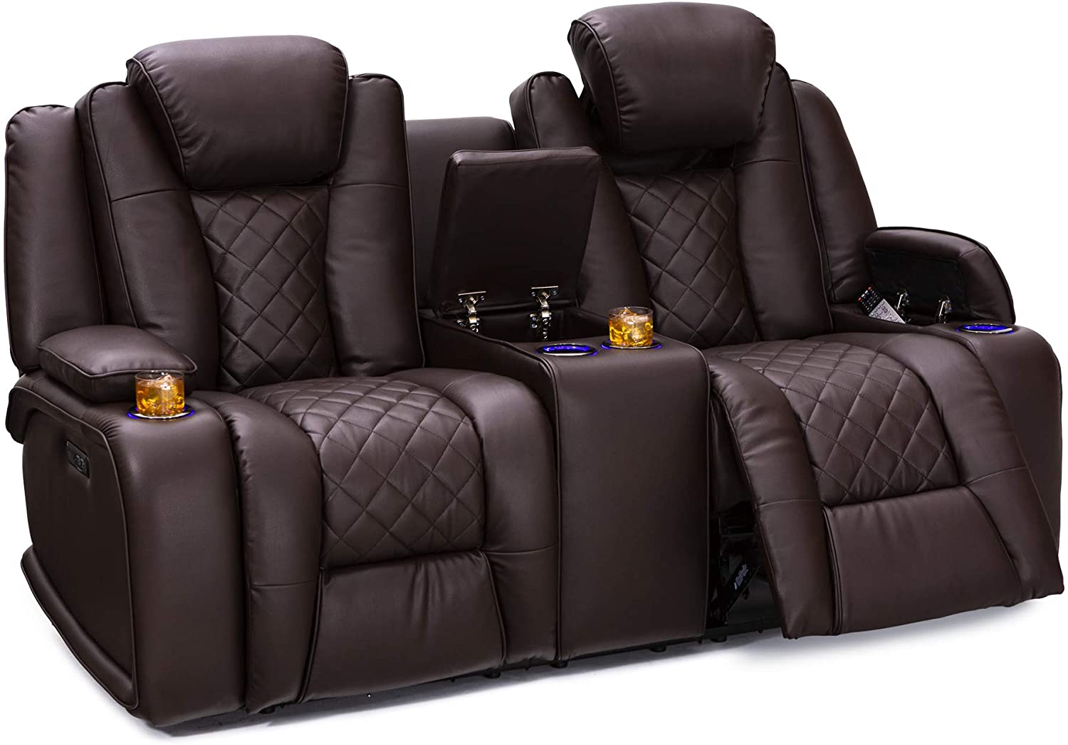 stylish power recliner leather sofa